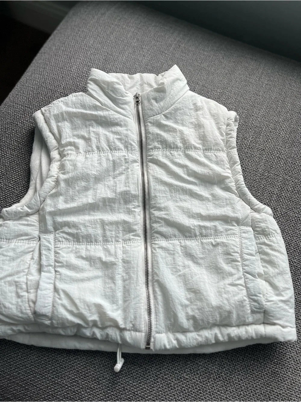 Thread & Supply White Quilted Puffer Vest